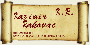 Kazimir Rakovac vizit kartica